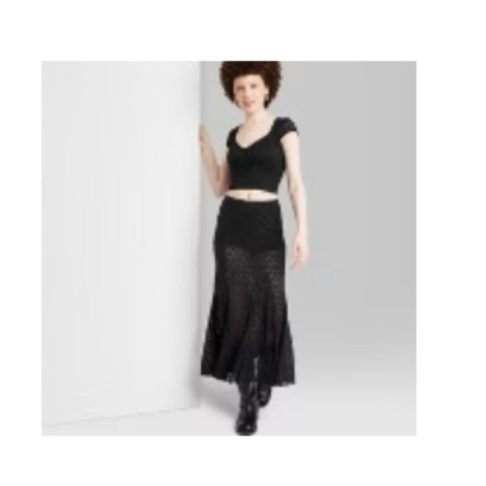 Wild Fable Black Lace Skirt Set